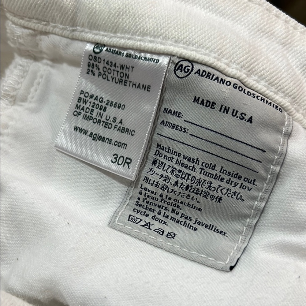 AG Adriano Goldschmidt Vintage White Jeans Prima Mid-Rise Cigarette Slim Skinny - Picture 15 of 15